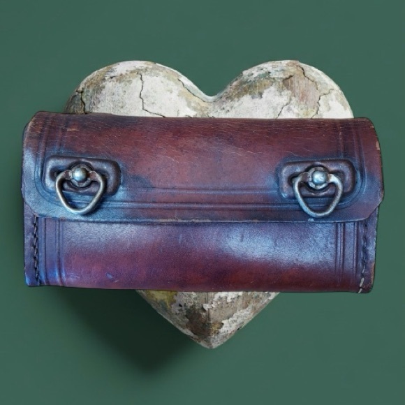 Unbranded Other - Antique Leather Bicycle Tool Bag - Vintage Saddle Seat Pouch OS